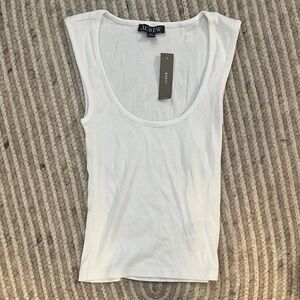 J crew white ribbed scoop neck tank top new with tags